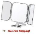 NEW Beauty Bathroom MakeUp Mirror 3 Way Folding Vanity Beauty Cosmetics Compact For Cheap