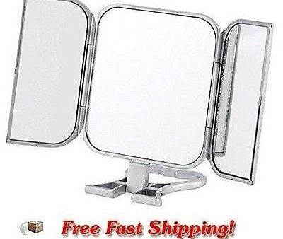 NEW Beauty Bathroom MakeUp Mirror 3 Way Folding Vanity Beauty Cosmetics Compact For Cheap