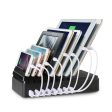 FLECK CS008 Multi-Device 8-Port USB Desktop Charging Station (Black) Black Online now