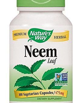 New Nature s Way Neem Leaves Premium Herbal 475 mg 100 Capsules psoriasis acne For Discount