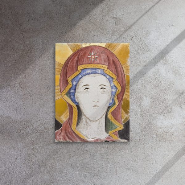 Panagia of the Missionary House - Sgraffito Fresco Icon Fashion