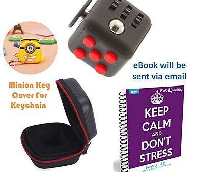 Cube Anxiety Attention Toy & Case Minion Key Chain Relieves Stress Anxiety Relax Supply