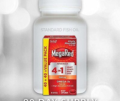 MegaRed Advanced 4in1 Concentrated Omega-3 Fish Krill Oil Supplement, 500mg 80 S Fashion