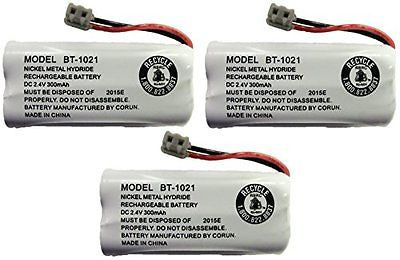 Cordless Handset Rechargeable Genuine Battery (3-Pack) Uniden 2.4 V 300 mAh Supply