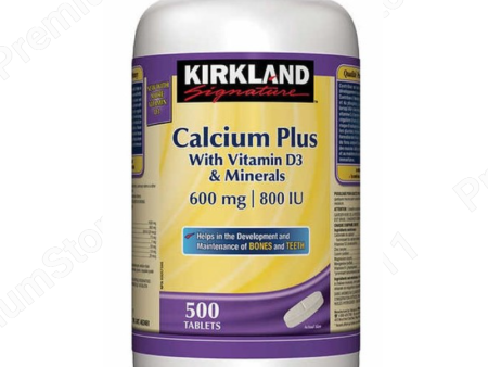 Kirkland Calcium Plus with Vitamin D3 & Minerals 600mg, 500 Tablets on Sale