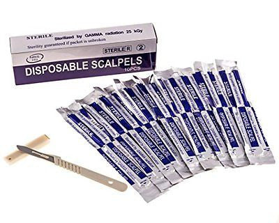 Disposable Scalpel Blades No. 22 With Plastic Handle Suitable for Dermaplaning For Sale