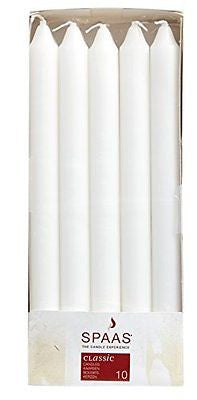 10 Classic White Dinner   Table Candles - 24cm - 8 Hour Burn - Non Drip by Spaas Online Sale