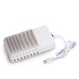 FLECK CS008 8-Port Desktop Universal Charging Station Multi-Device DockOrganizerStand USB Charger Clever Design For Easy Cable Storage For iPhone iPad Smartphone PC Tablets etc (White) White Sale