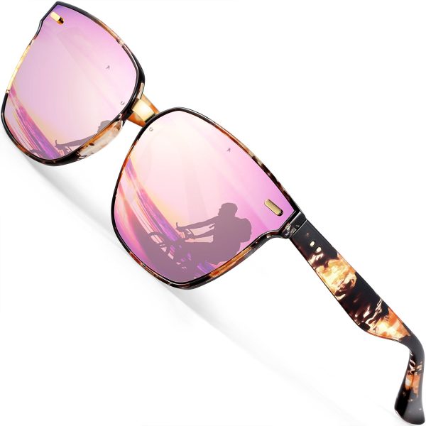 ATTCL Unisex Wayfarer Sunglasses 100% Polarized UV Protection Pink as the pictures Online