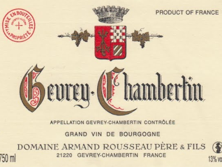 1971 Domaine Armand Rousseau Pere et Fils Gevrey-Chambertin, Cote de Nuits, France (750ml) Fashion