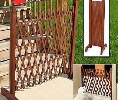 Expanding Portable Fence Wooden Screen Gate Kid Safety Dog Pet Patio Garden Lawn For Discount