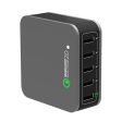 5-port 40W Multiport USB Charger Quick Charge 2.0 Charger Station For Multiple Devices - Smartphones Tablets Cameras Cell Phones Premium Design by Tapiona Smart Gadgets (Black) Black Online