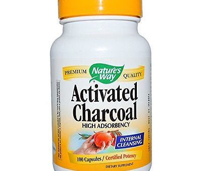 Nature s Way Activated Charcoal 100 Capsules pills pack Easy Digestion Free Ship Hot on Sale