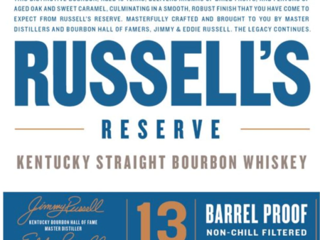 Wild Turkey Russell s Reserve 13 Year Old Kentucky Straight Bourbon Whiskey, USA (750ml) Hot on Sale