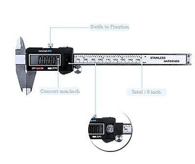 Digiwise Vernier Metric Digital Caliper with LCD,0-6 inch 150mm Steel Electronic For Discount