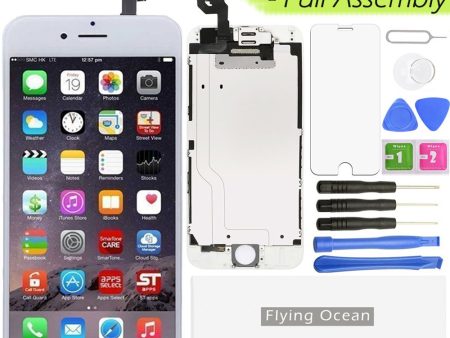 iPhone 6 Screen Replacement Full Assembly + Touch Digitizer LCD Display (4.7 Inch) with Screen Protector and Repair Tools (iPhone 6 White - Full Assembly) iPhone 6 White - Full Assembly For Sale