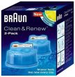 2 Count Genuine Braun Clean Renew Cartridge Refills Series 3,5,7 Shaver Cleaner Supply