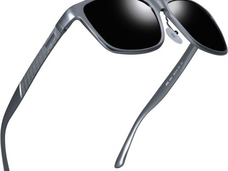 ATTCL Men s Hot Retro Metal Frame Driving Polarized Wayfarer Sunglasses Al-Mg Metal Frame Ultra Light Gray as the pictures Discount