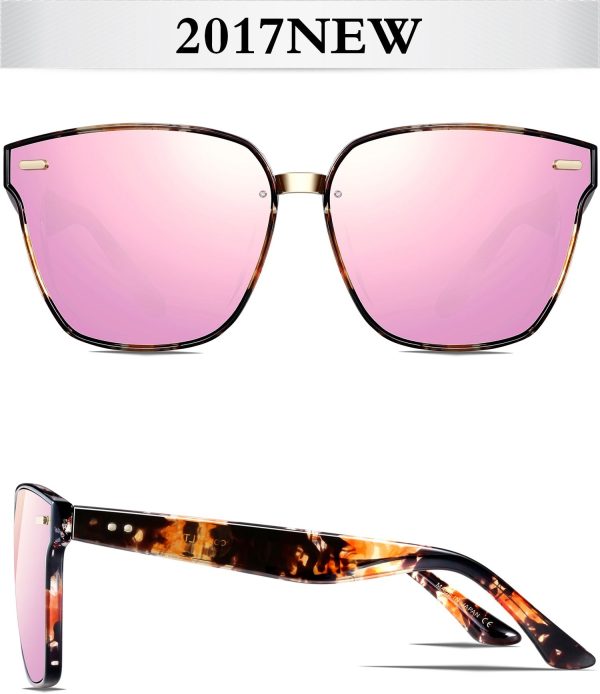 ATTCL Unisex Wayfarer Sunglasses 100% Polarized UV Protection Pink as the pictures Online