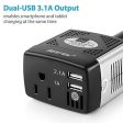 75W Power Inverter DC 12V to 110V AC Car Inverter with 3.1A 2 USB Ports For Sale