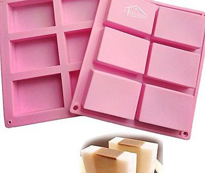 Set of 2 Chichic 6 Cavity DIY Rectangle Soap Molds Baking Mold Cake Pan Biscuit Hot on Sale