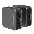 5-port 40W Multiport USB Charger Quick Charge 2.0 Charger Station For Multiple Devices - Smartphones Tablets Cameras Cell Phones Premium Design by Tapiona Smart Gadgets (Black) Black Online