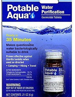 NEW Potable Aqua Water Treatment 50 Tablets Camping Hiking Purifier Travel SOS Online Sale