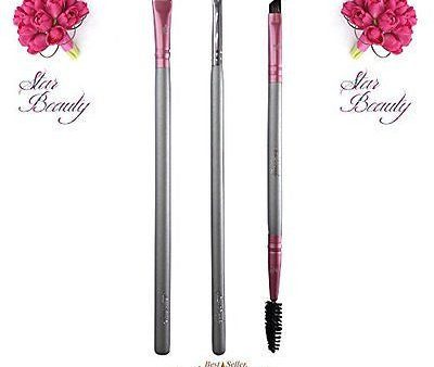 Star Beauty Eyebrow Brush Set 3pcs Premium Quality Synthetic brushes FIRM HAIR & Supply