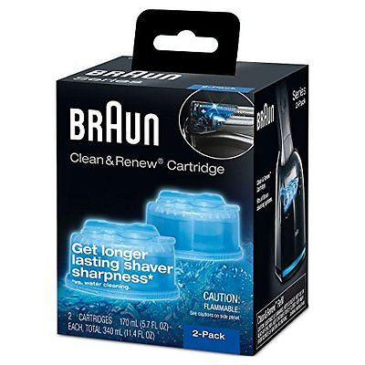 2 Count Genuine Braun Clean Renew Cartridge Refills Series 3,5,7 Shaver Cleaner Supply