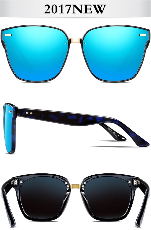 ATTCL Unisex Wayfarer Sunglasses 100% Polarized UV Protection Blue as the pictures Hot on Sale