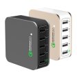 5-port 40W Multiport USB Charger Quick Charge 2.0 Charger Station For Multiple Devices - Smartphones Tablets Cameras Cell Phones Premium Design by Tapiona Smart Gadgets (Black) Black Online