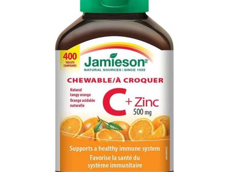 Jamieson Chewable Vitamin C + Zinc 500 mg, 400 Tablets For Discount